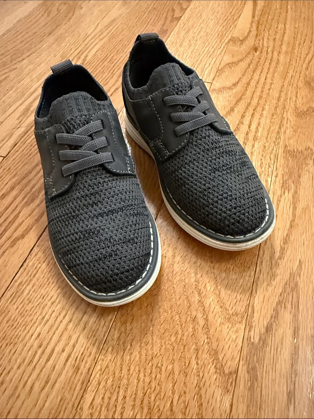 Kids Cat & Jack Knit Slip-On Lace-Up Loafers - Charcoal Gray